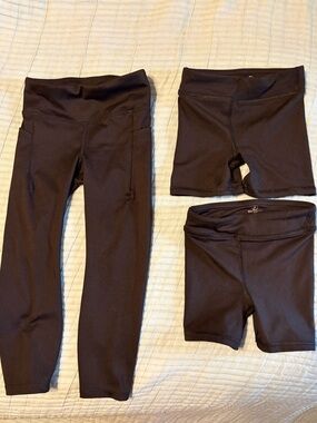 90 Degree By Reflex Black Girls' Active Leggings and Bike Shorts lot